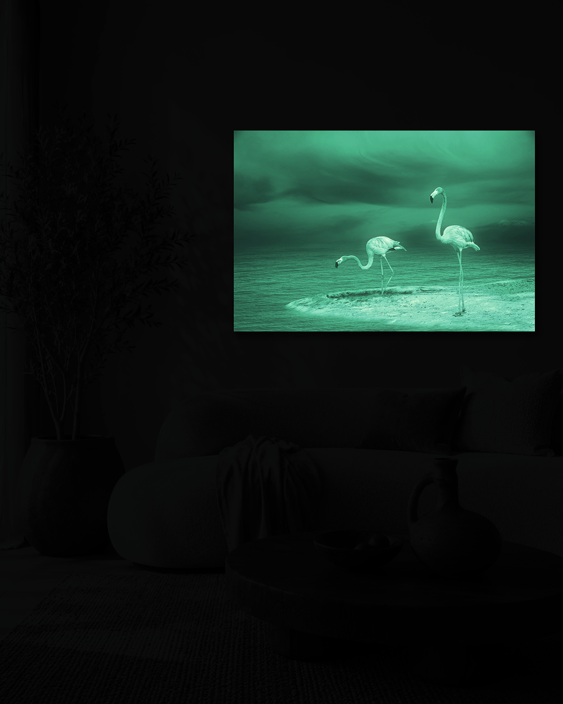 Flamingo în lumina serii