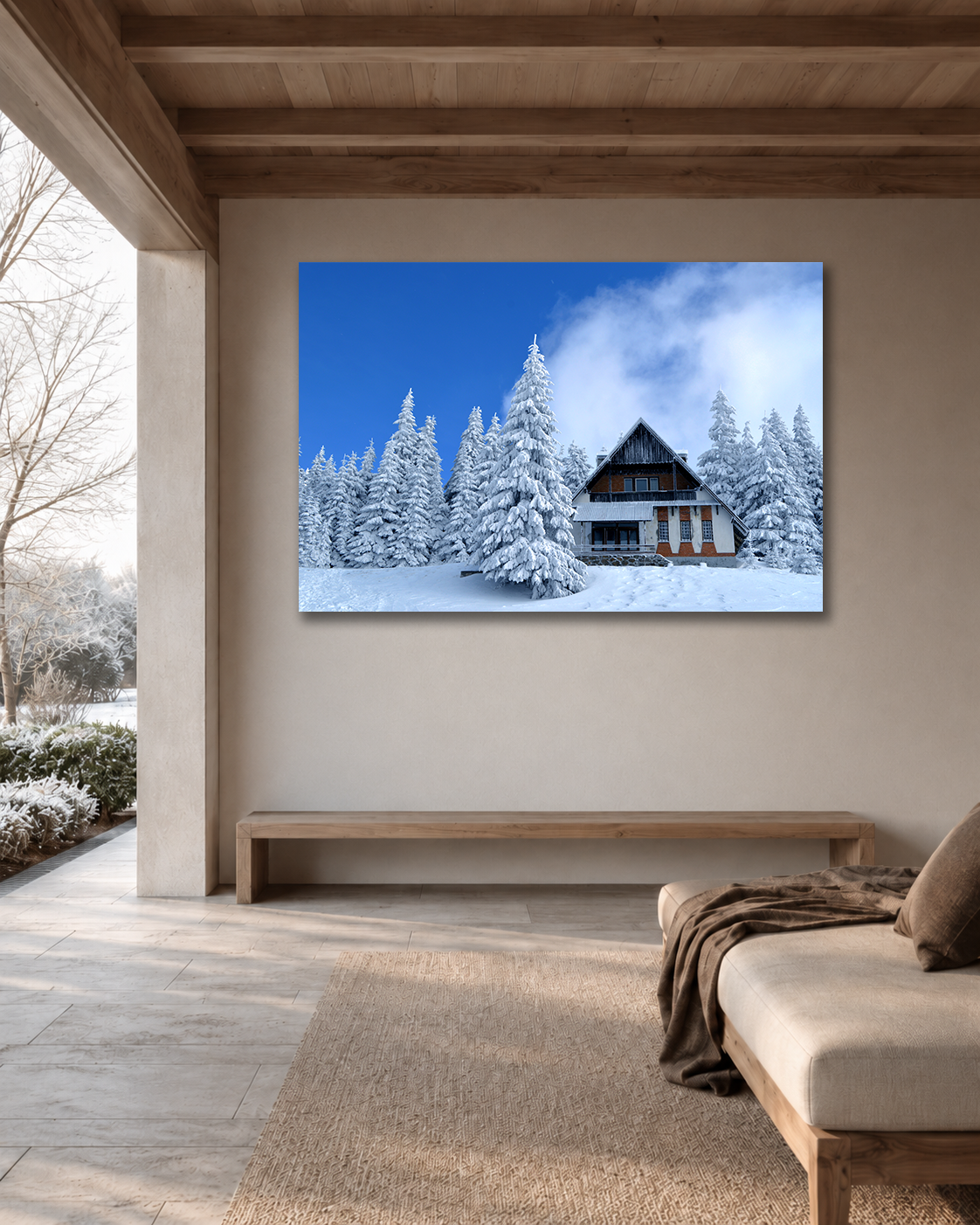 Winterhaus im Blau
