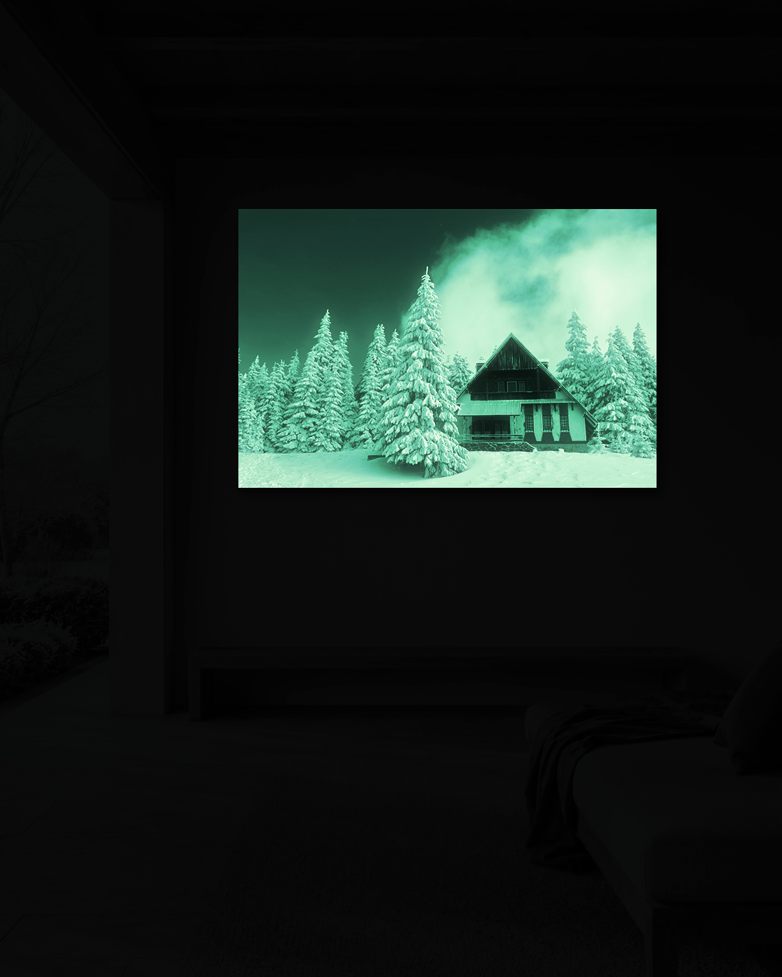 Winterhaus im Blau